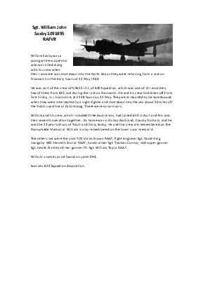 A preview of a PDF biography for Saxby, William John